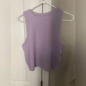 Hollister Ribbed High Neck Tank Top Purple Large